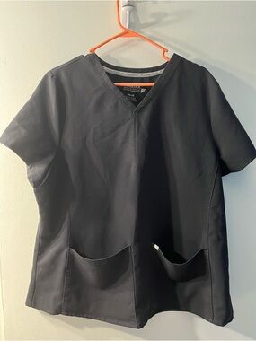 Fabletics Black Performance V-Neck Scrub Top